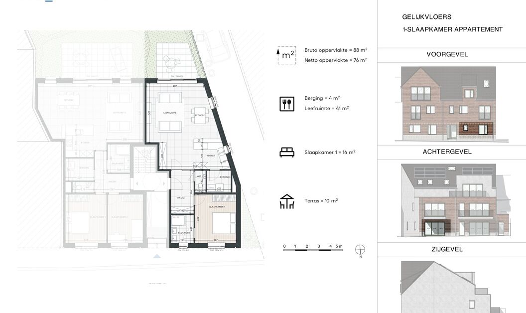Gelijkvloerse verd. + tuin te koop in Buggenhout